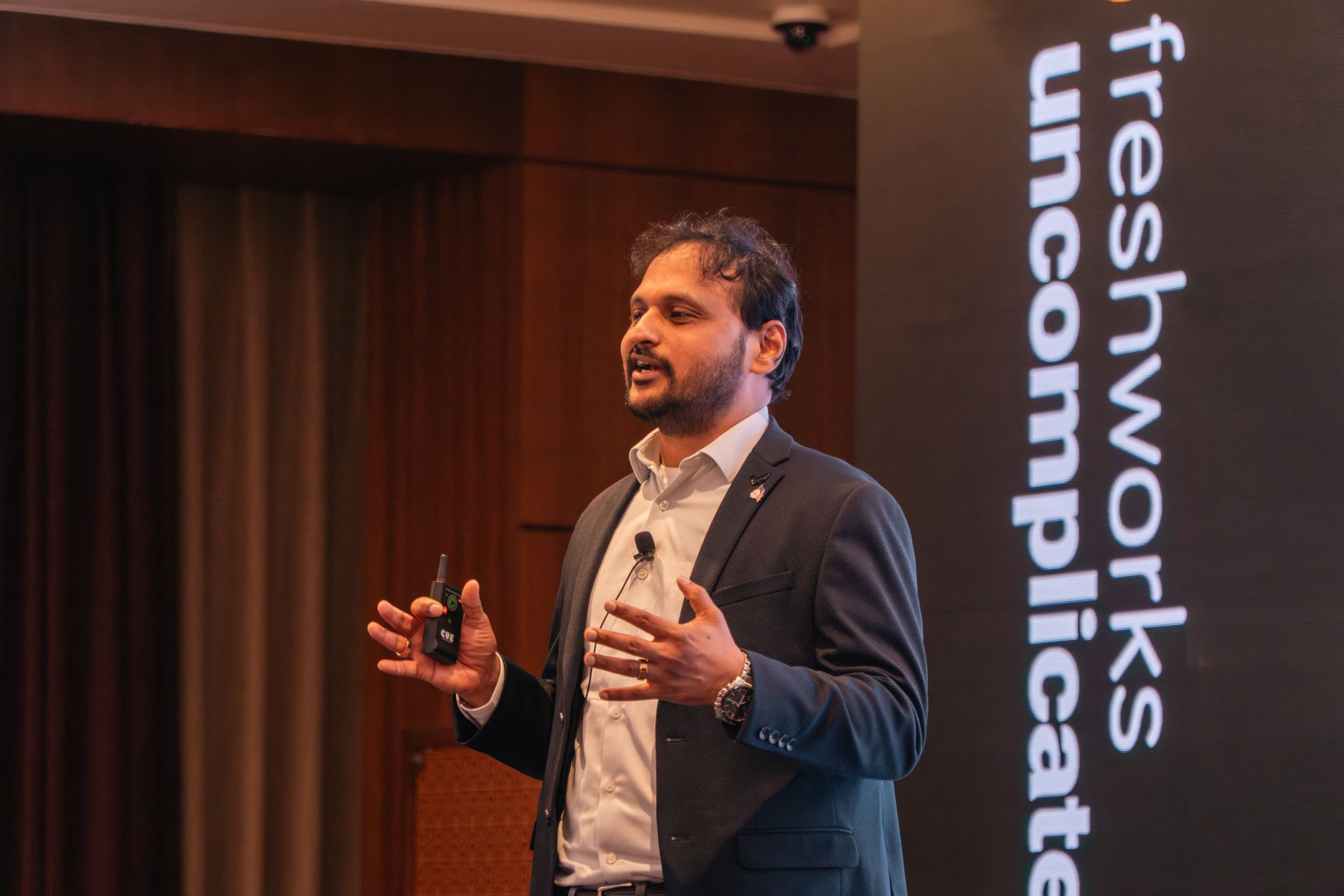 Freshworks Uncomplicates event! in Delhi, India - Sree Gade speaking