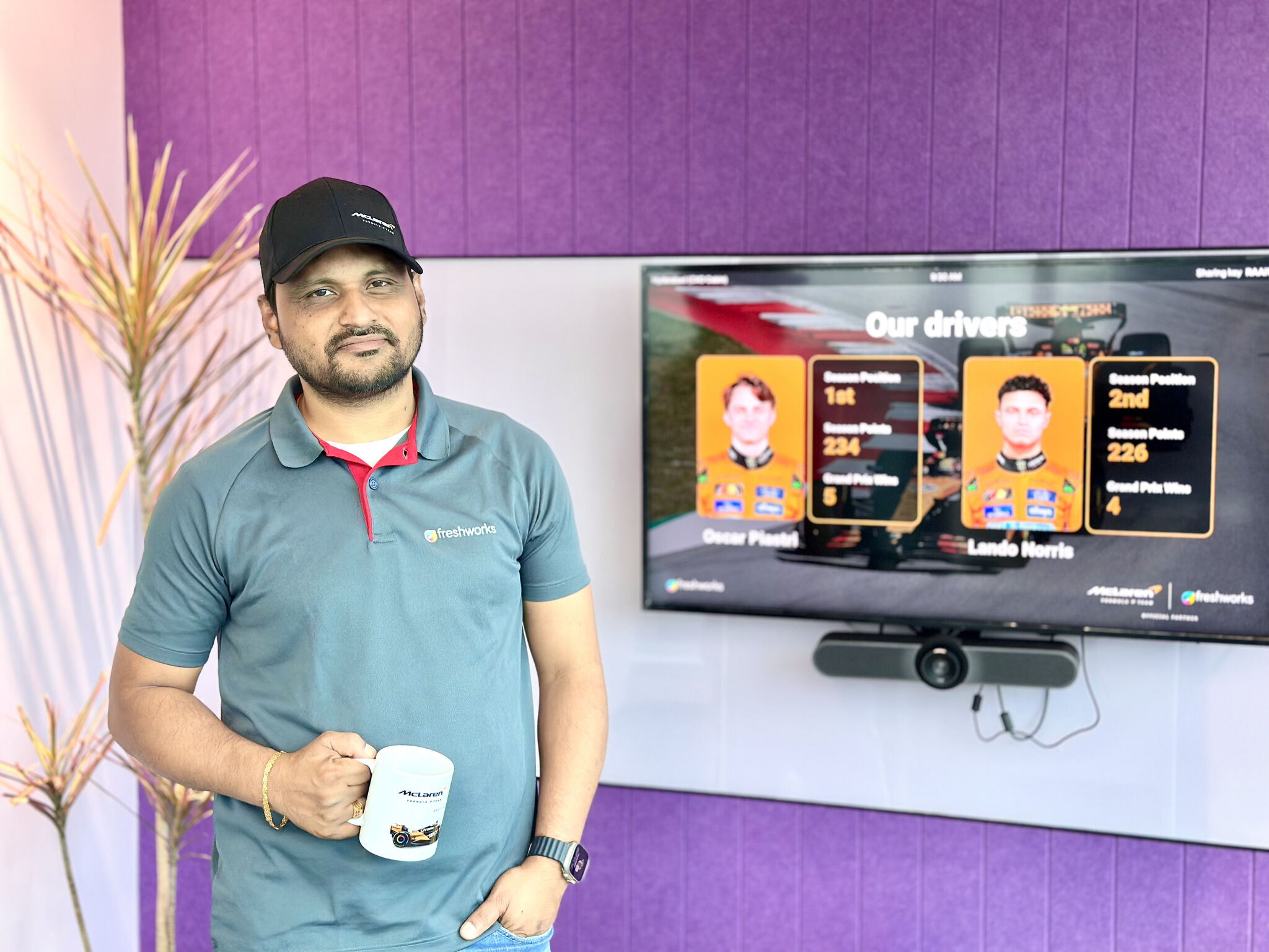 Freshworks is now an Official Partner of the McLaren Racing Formula 1 Team in Hyderabad, India - Sree Gade speaking